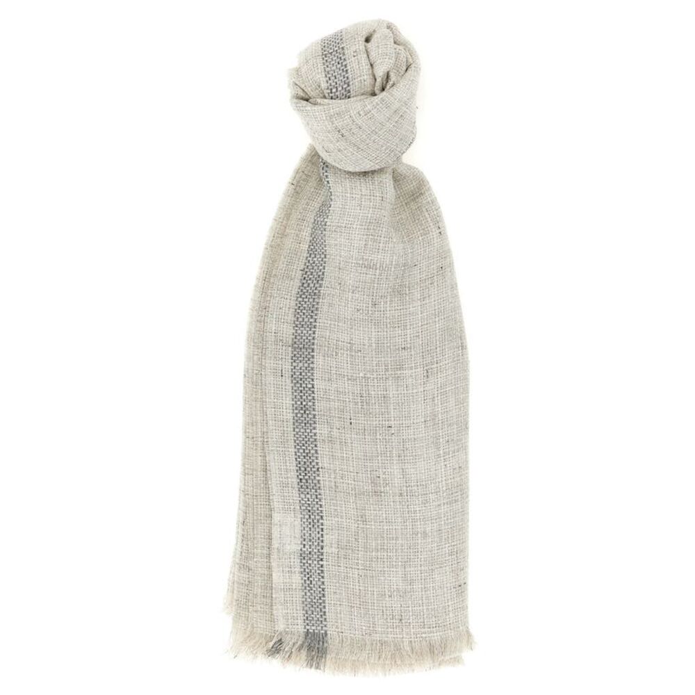Brunello Cucinelli Gray Linen Men's Scarf